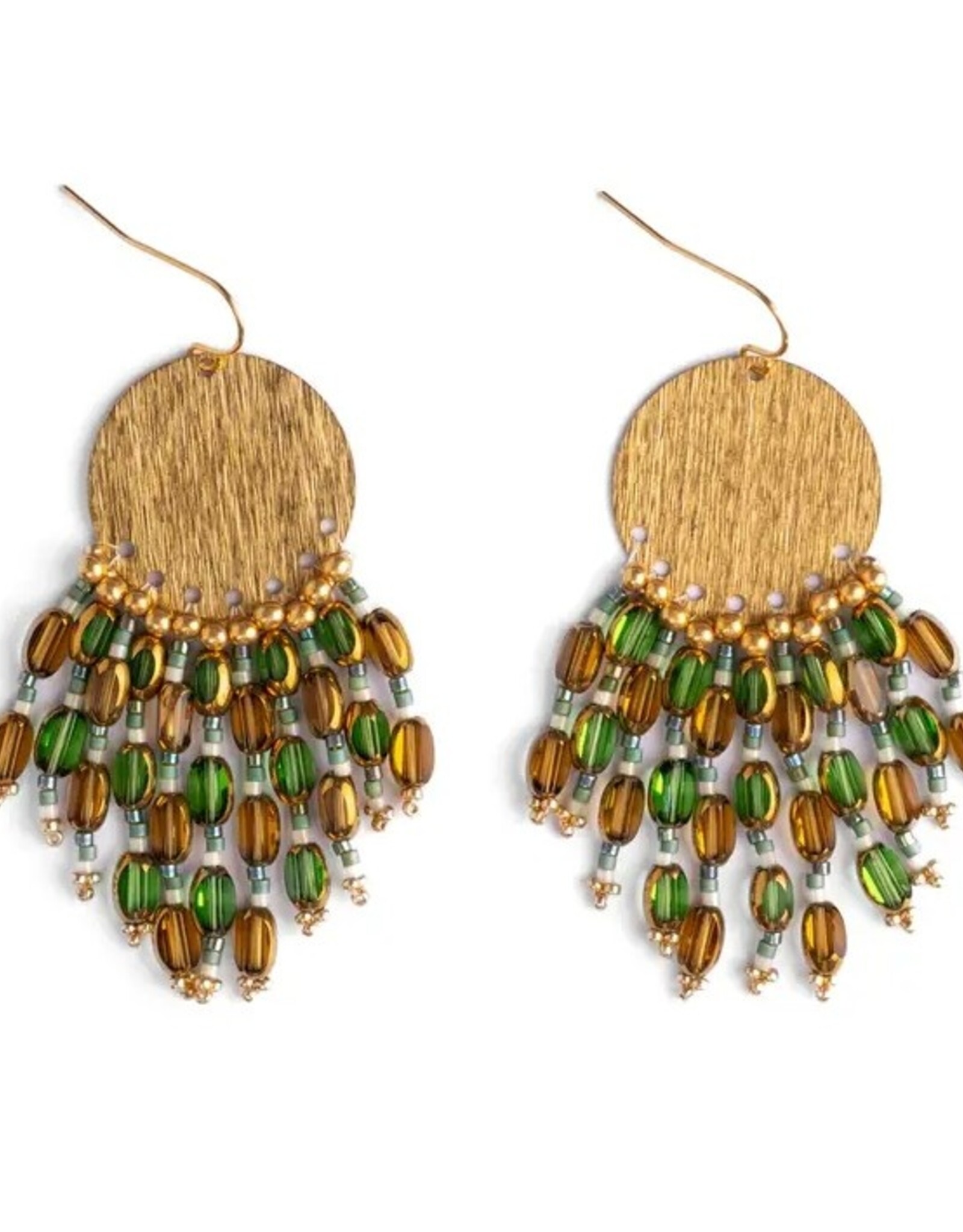 Beaded Handwoven Chandelier Earrings |