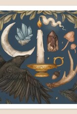 10" X 10" Crow and Moon Print