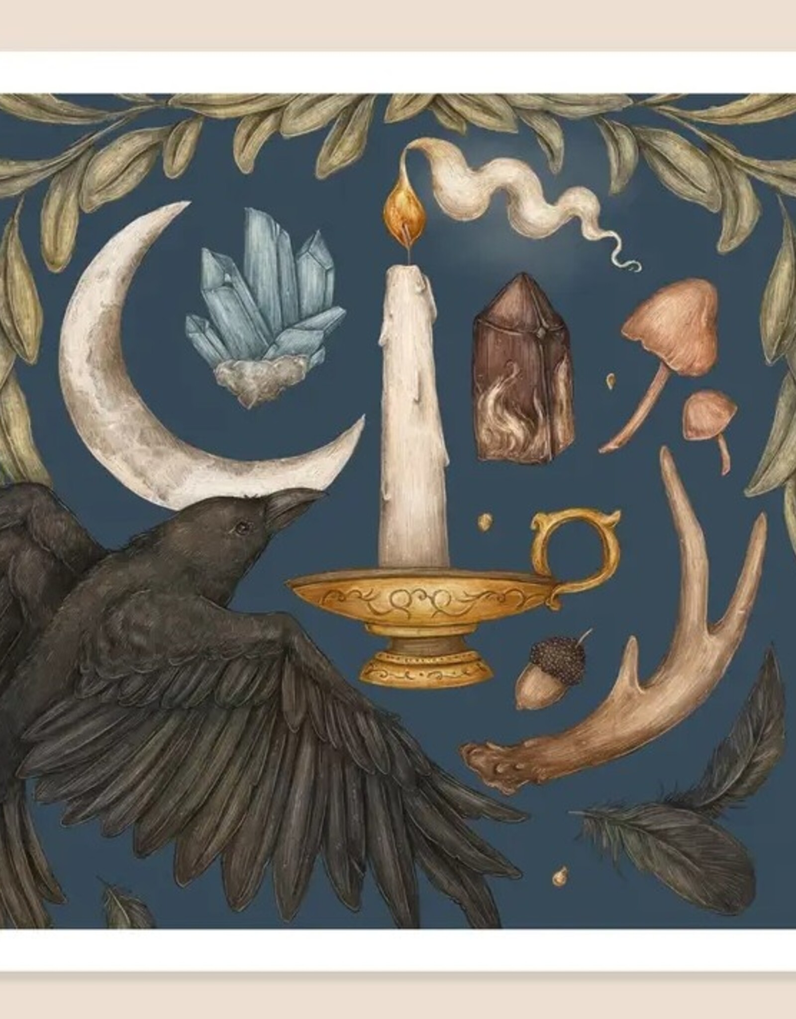 10" X 10" Crow and Moon Print