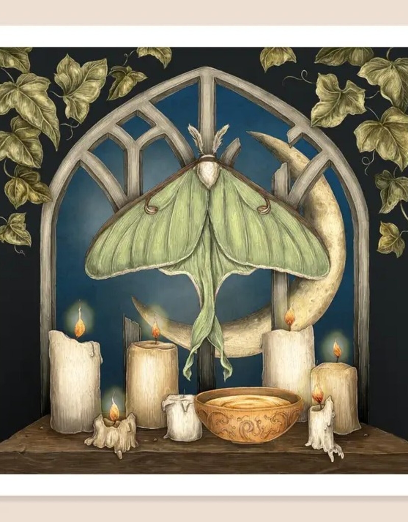 10" X 10" Luna Moth and Moon Print