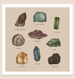 10” X 10” Gems and Minerals Print