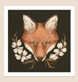 12” x 12” Fox and Dogwoods Print