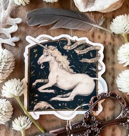 3" X 3" I Dwell in Possibility Unicorn Sticker