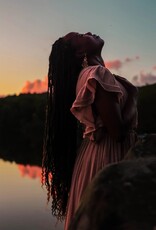 Beaded Handwoven Night Bloom Drop Earrings (Midnight)