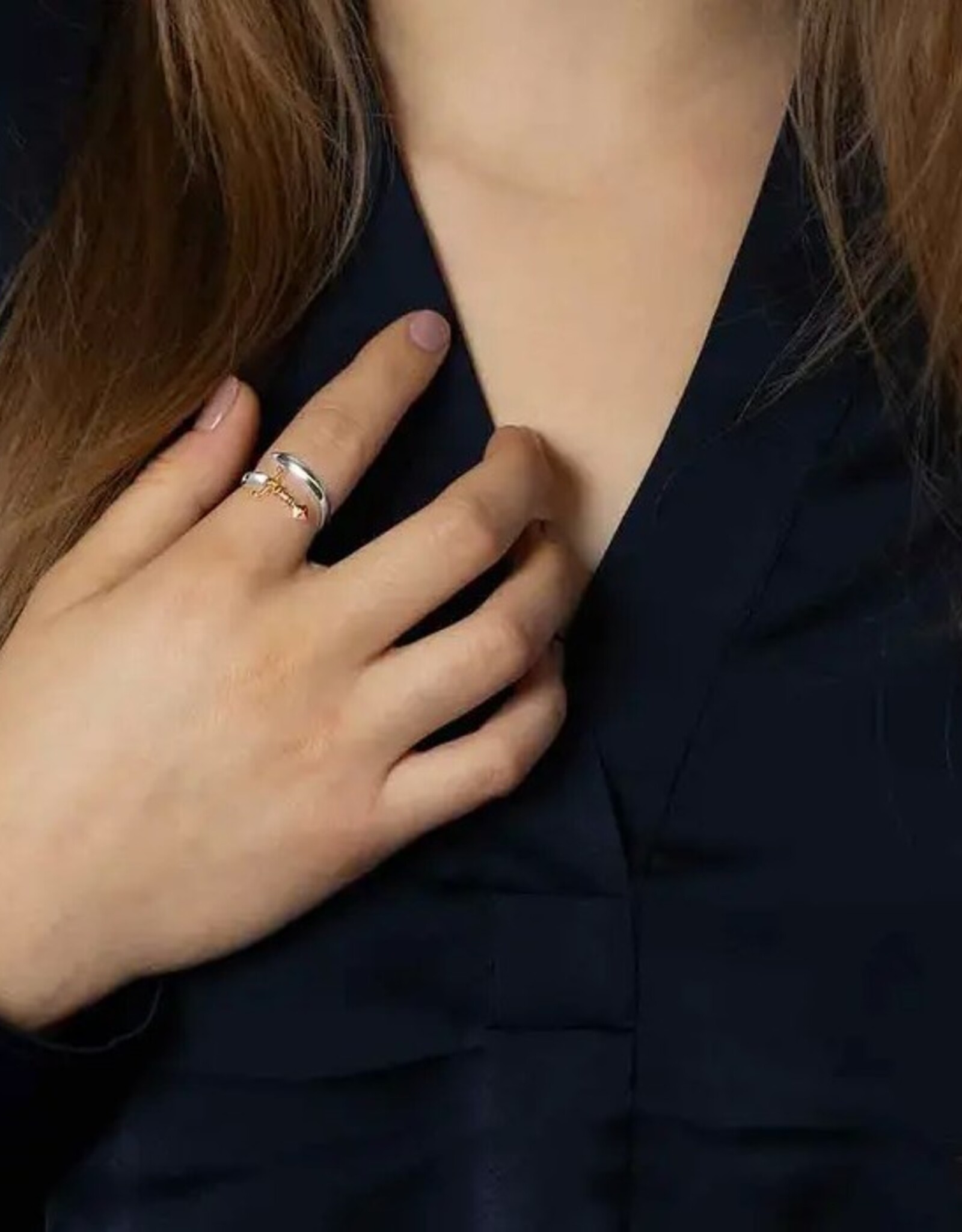 Mixed Metal Sword Bypass Ring