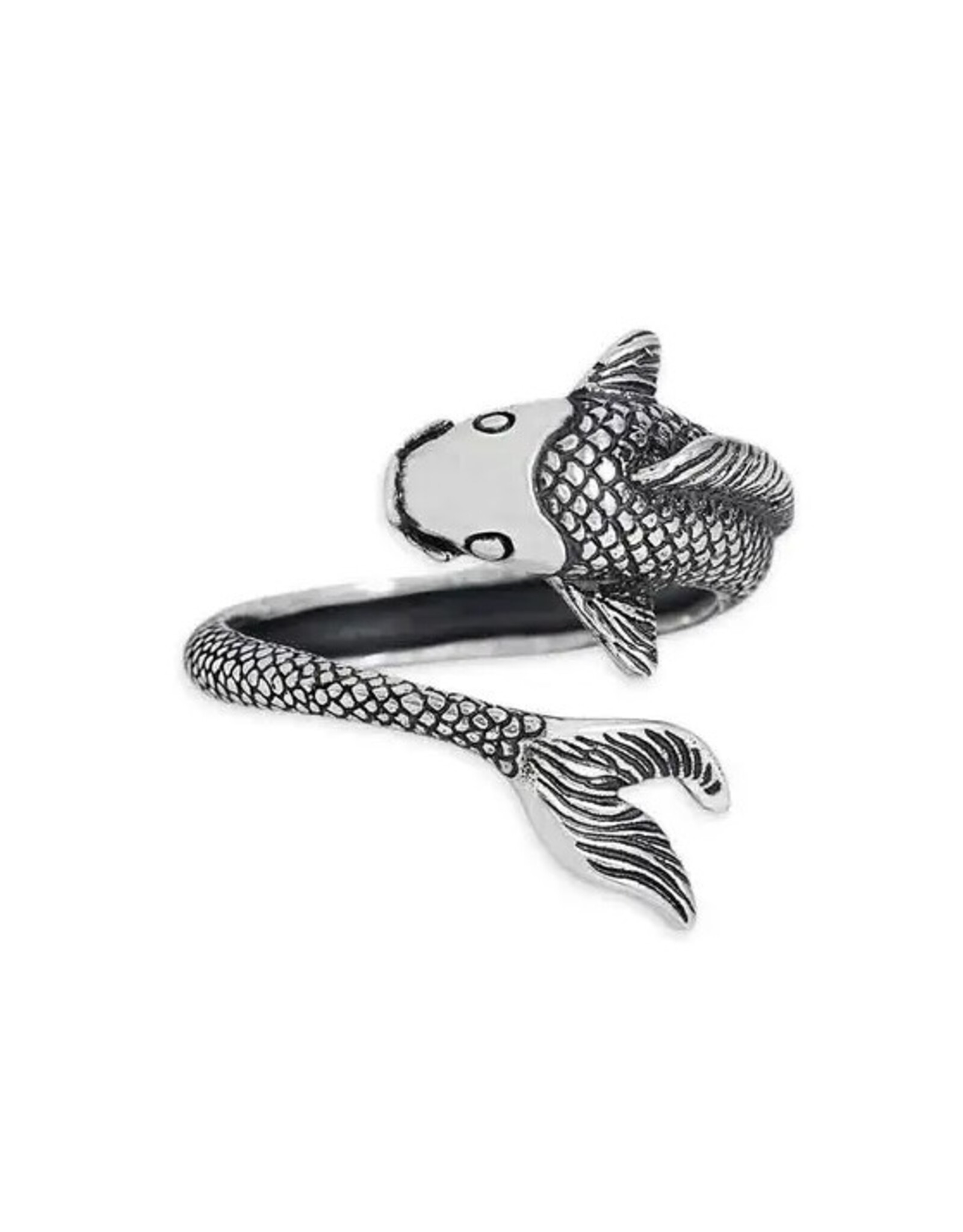 Sterling Silver Adjustable Lucky Koi Ring