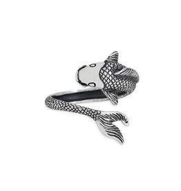 Sterling Silver Adjustable Lucky Koi Ring