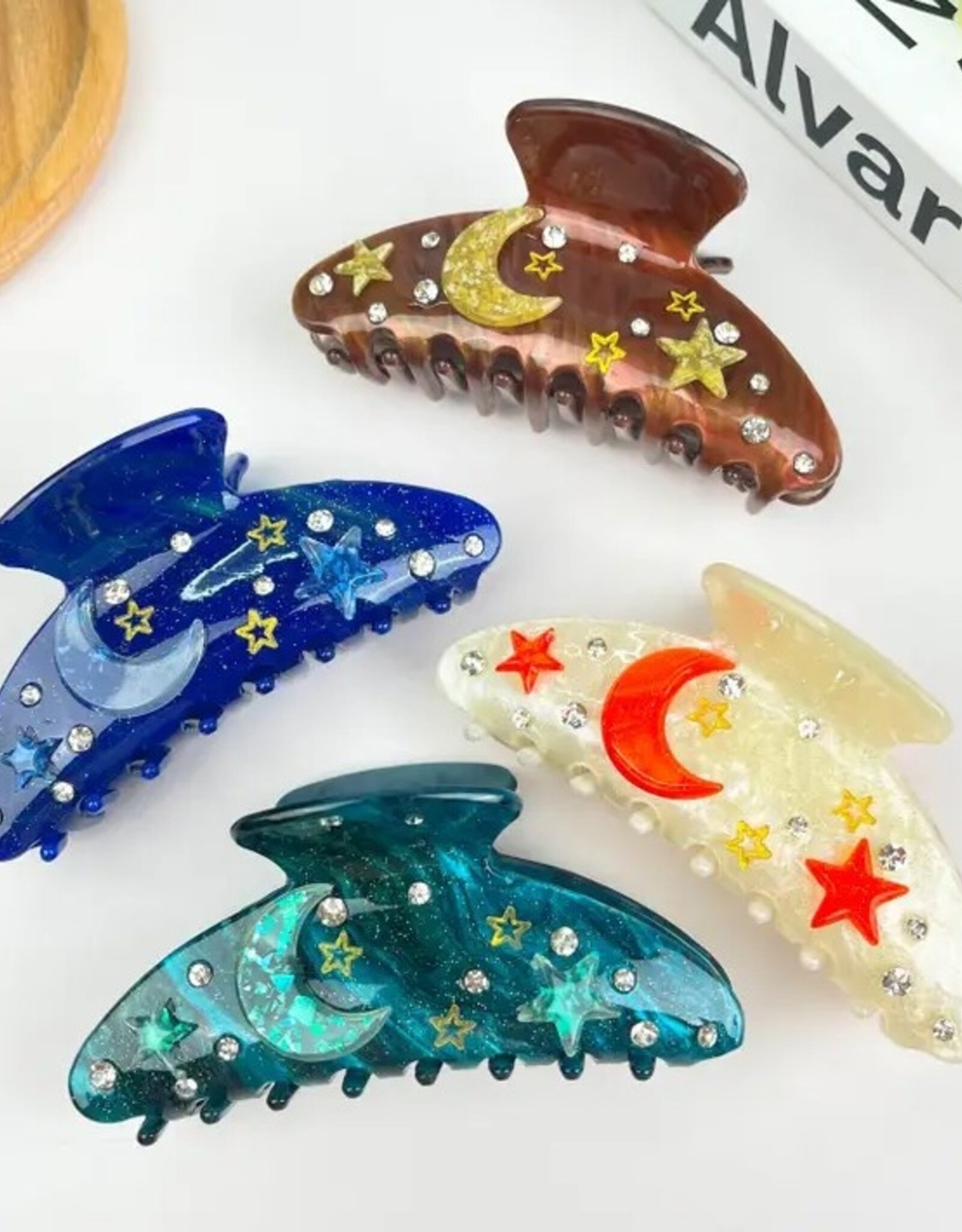 4.1'' Moon Claw Clip,Star Hair Clip |