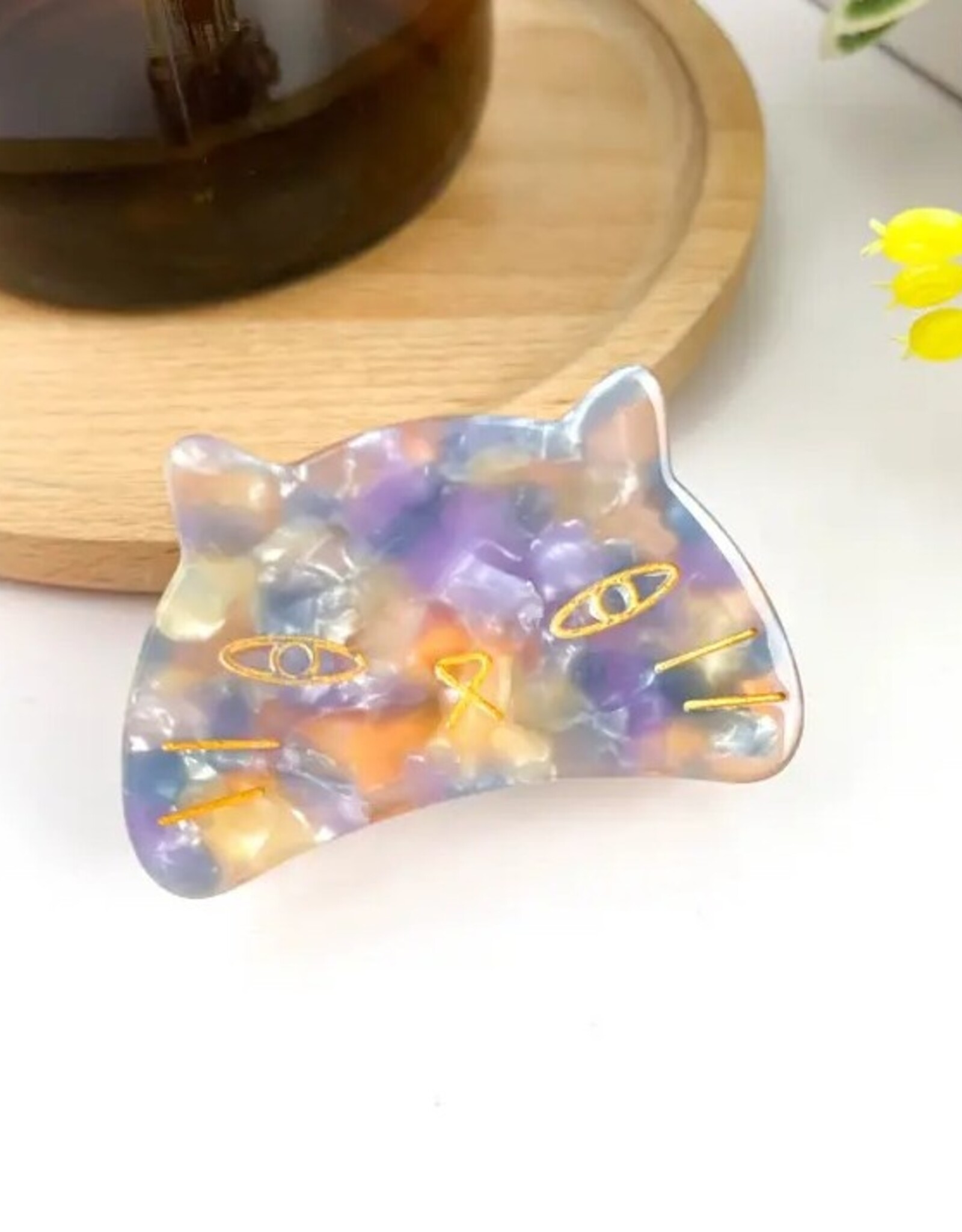 Cute Cat Hair Clip, Acetate Animal Claw Clip |