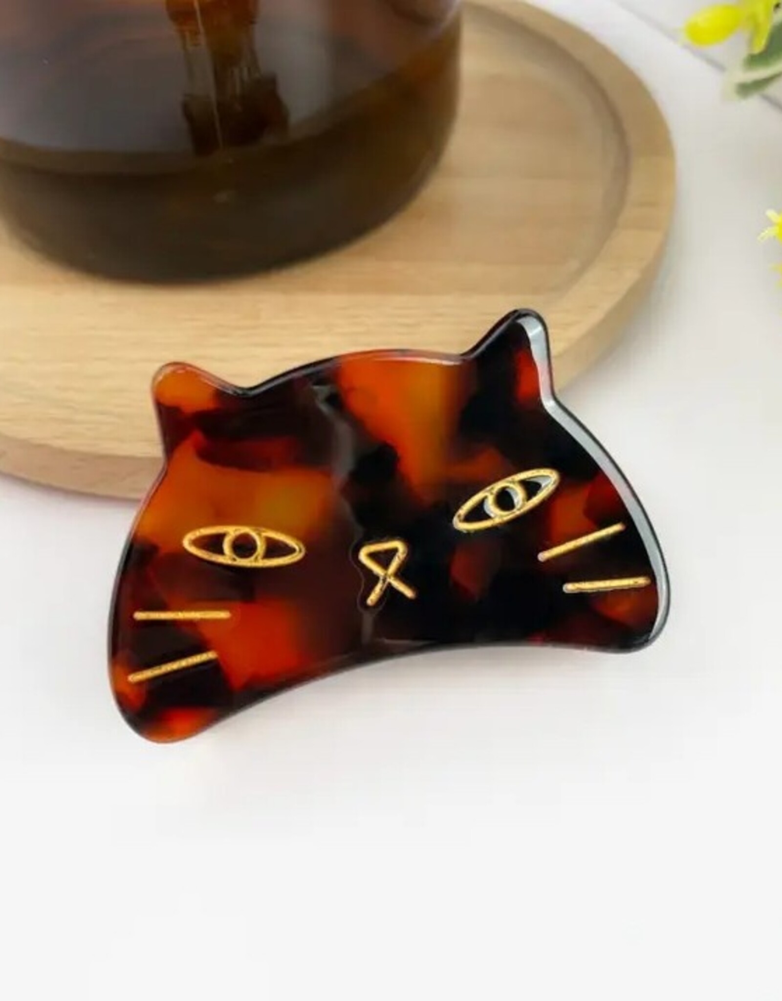 Cute Cat Hair Clip, Acetate Animal Claw Clip |