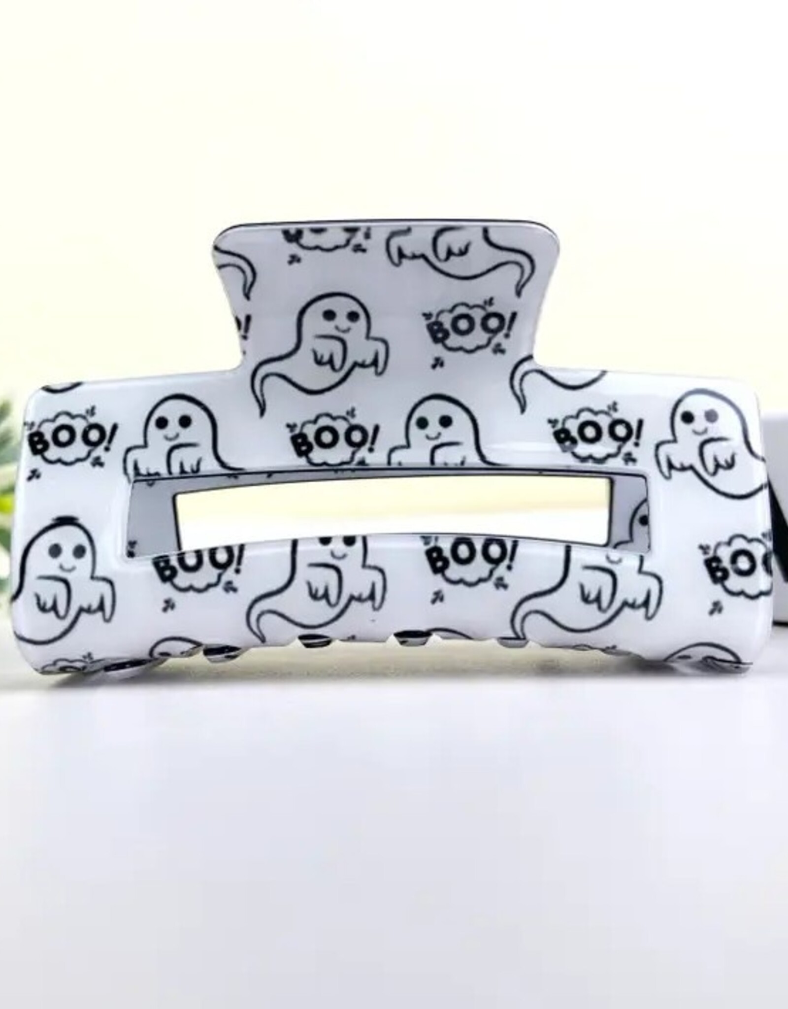 Halloween Rectangular Ghost Skull Hair Claw Clip |