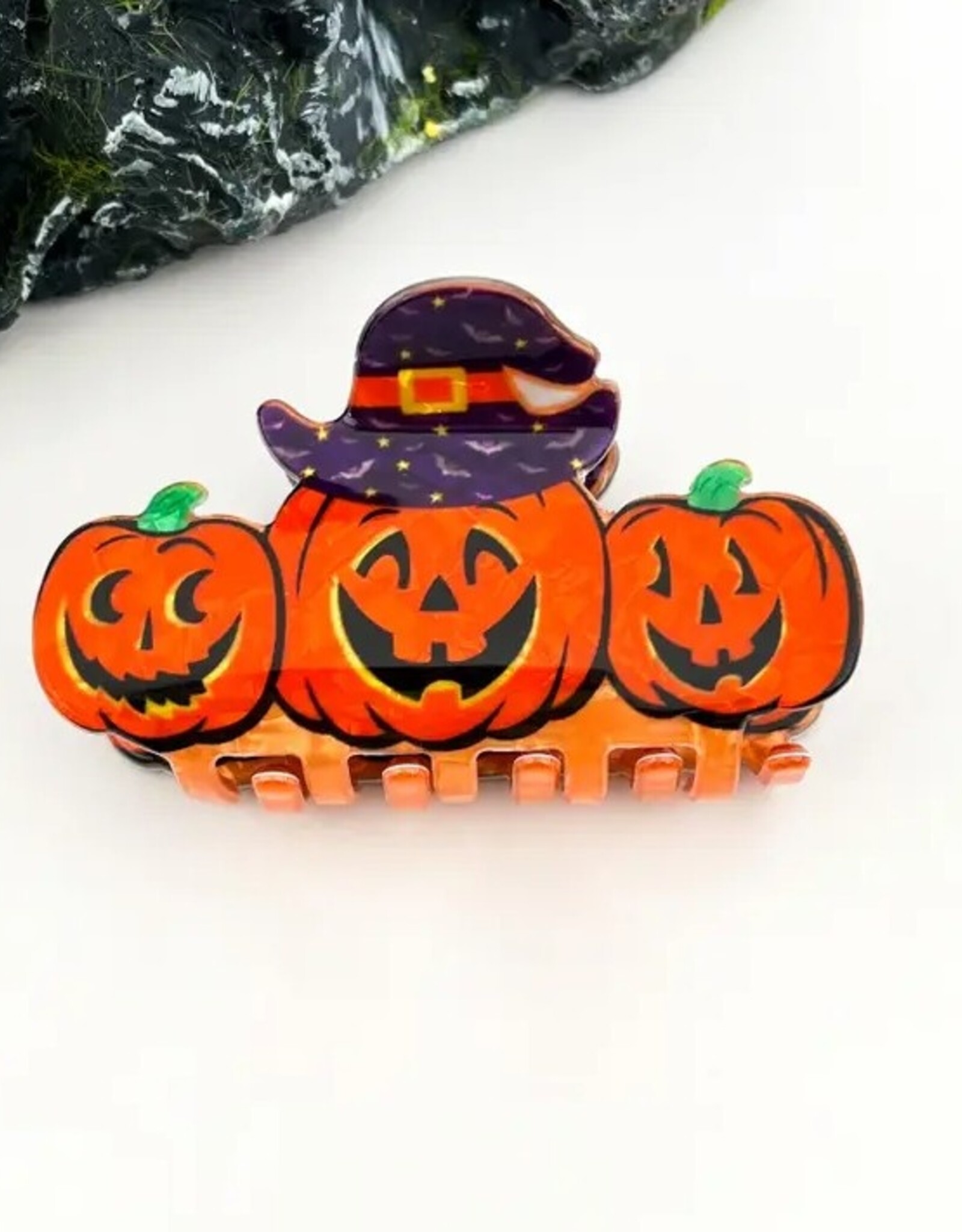 Halloween Series Hair Claw Clip, Funny Pumpkin Hair Clip A