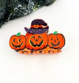 Halloween Series Hair Claw Clip, Funny Pumpkin Hair Clip A