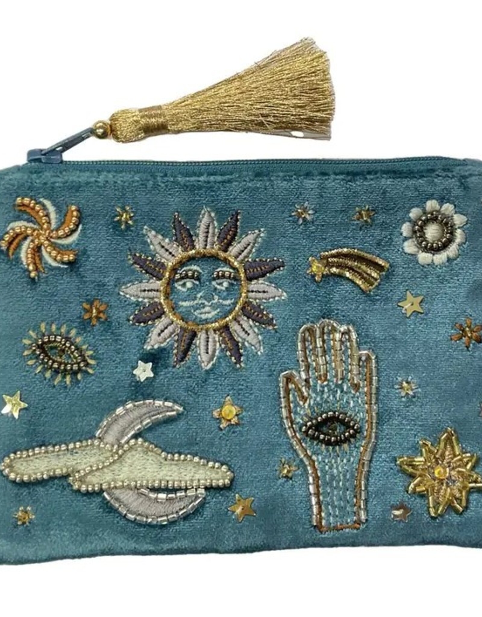 Sun and Moon Blue Coin Purse