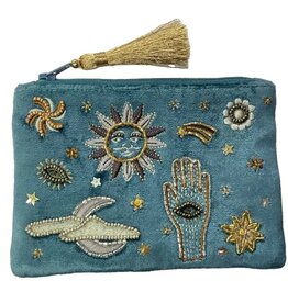 -Sun and Moon Blue Coin Purse -Sun and Moon Blue Coin Purse