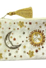 Sun and Moon White Coin Purse