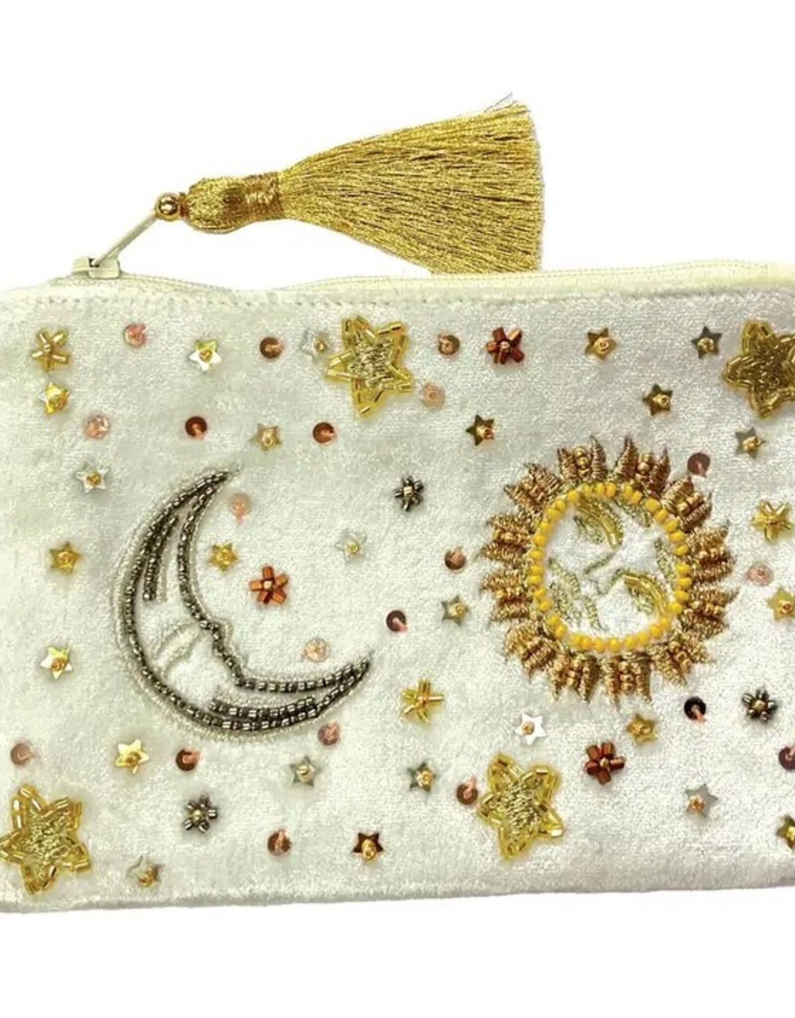 Sun and Moon White Coin Purse