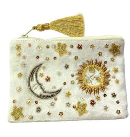Sun and Moon White Coin Purse