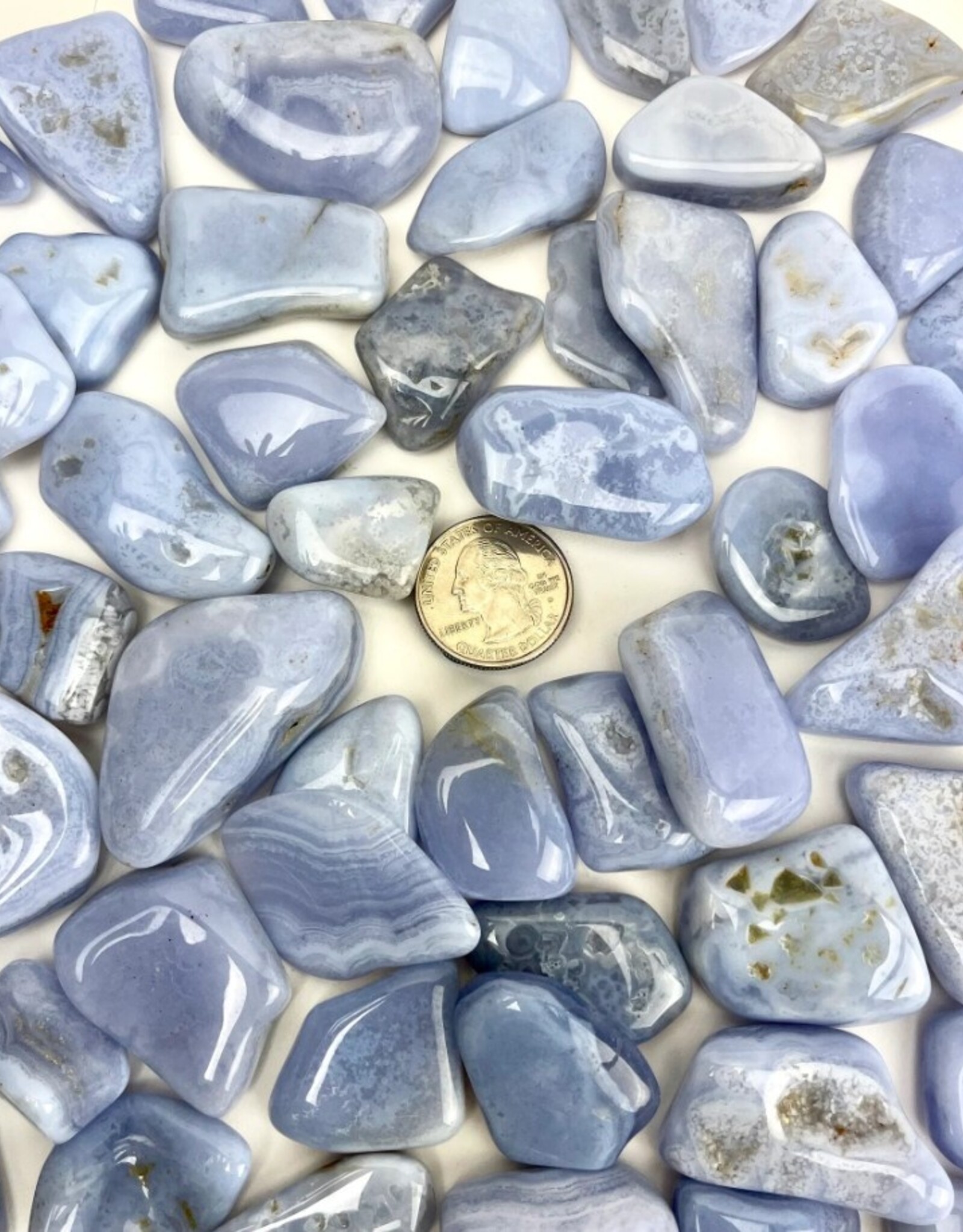 Blue Lace Agate | Tumbled | Namibia