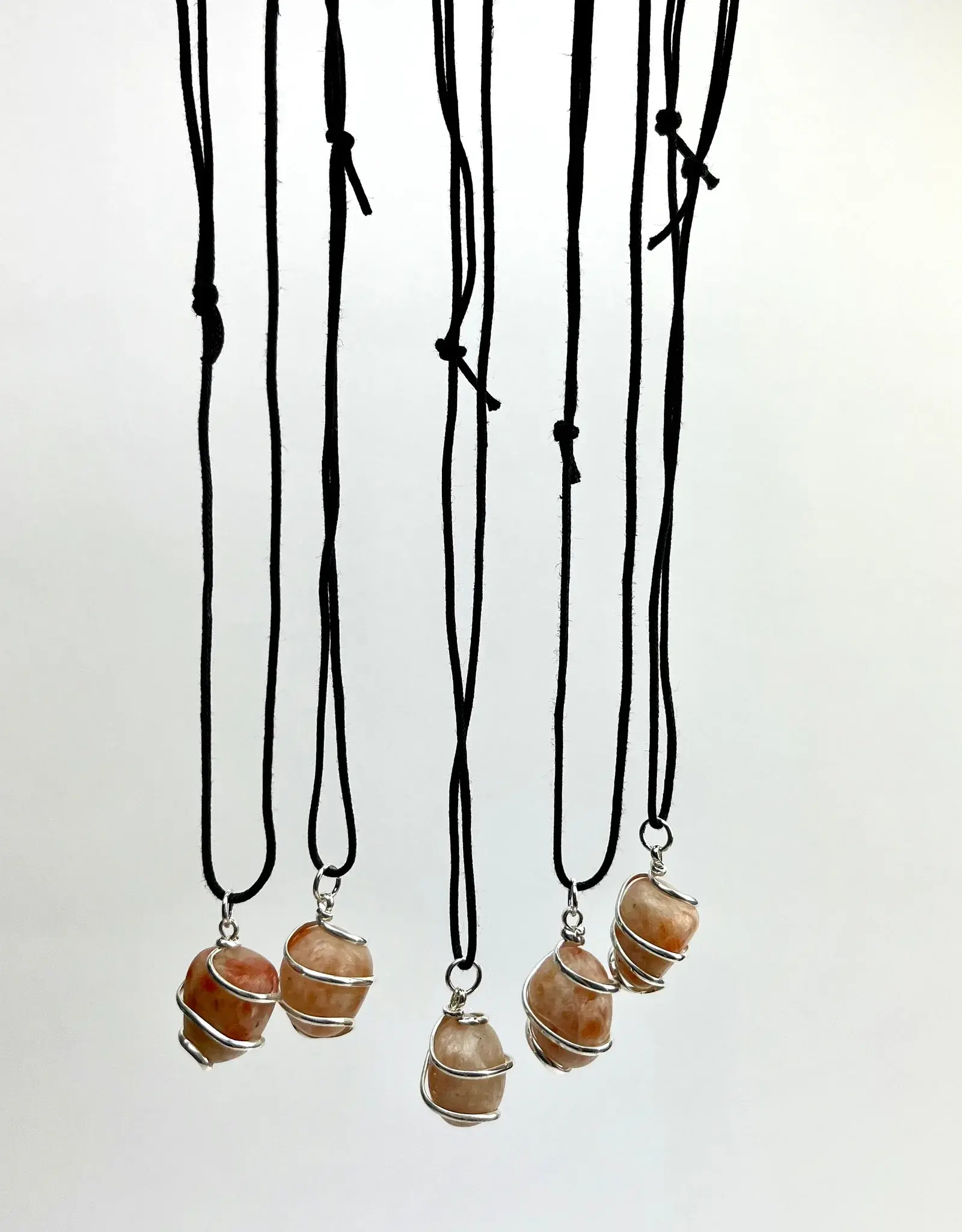 Tumbled Stone Pendant - Black Cord