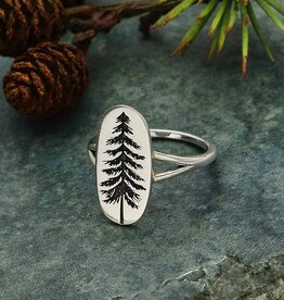 -Etched Pine Tree Ring |