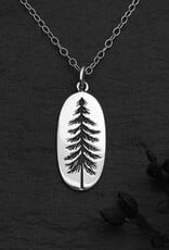 -Oval Pine Tree Necklace |