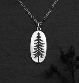 -Oval Pine Tree Necklace |