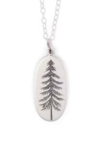 -Oval Pine Tree Necklace |