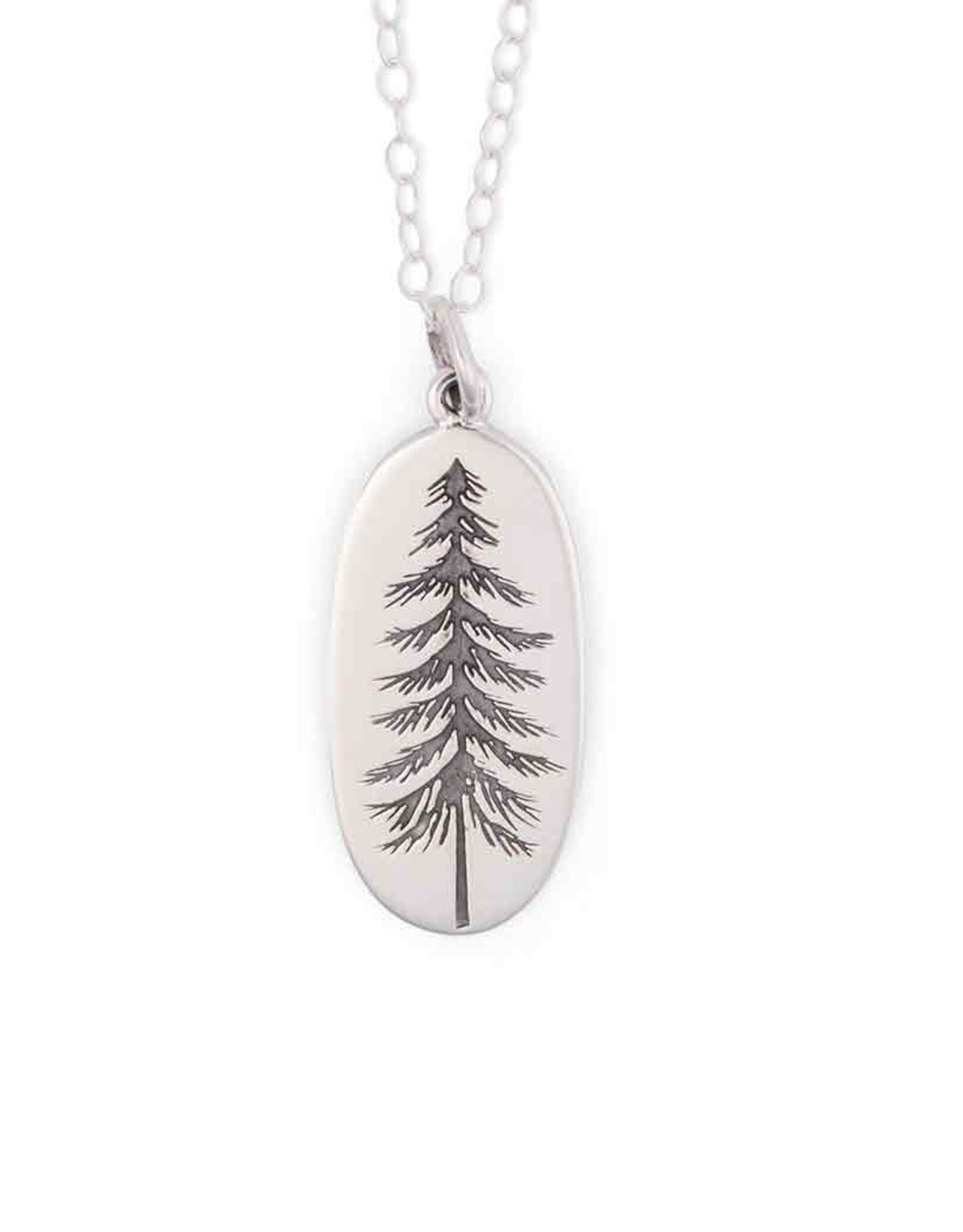 -Oval Pine Tree Necklace |
