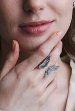 -Sterling Silver Adjustable Detailed Angel Wing Ring