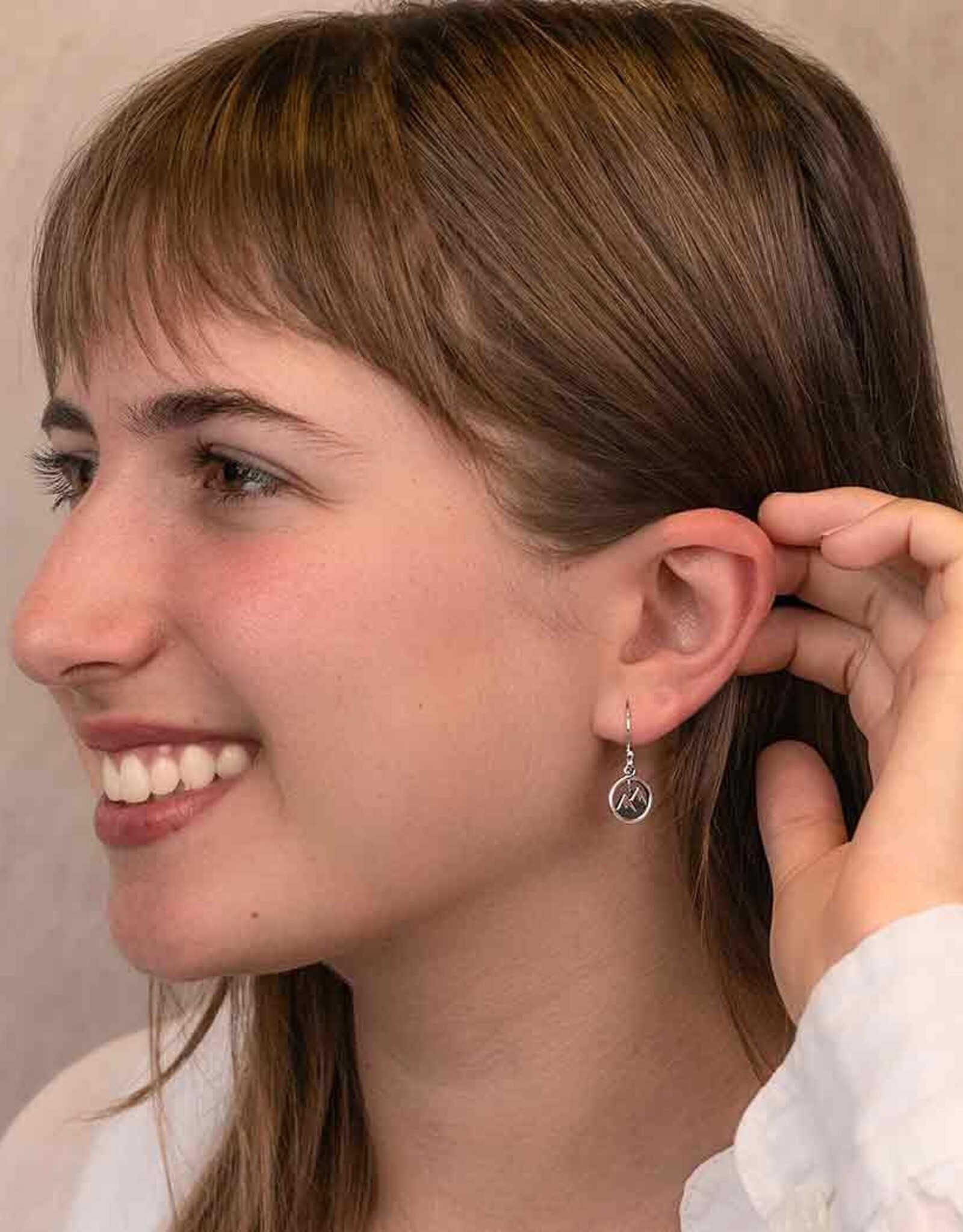 *Sterling Silver Snow Capped Mountain Dangle Earring 24x10mm