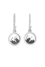 *Sterling Silver Snow Capped Mountain Dangle Earring 24x10mm