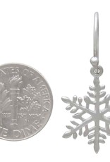 -Sterling Silver Snowflake Dangle Earrings