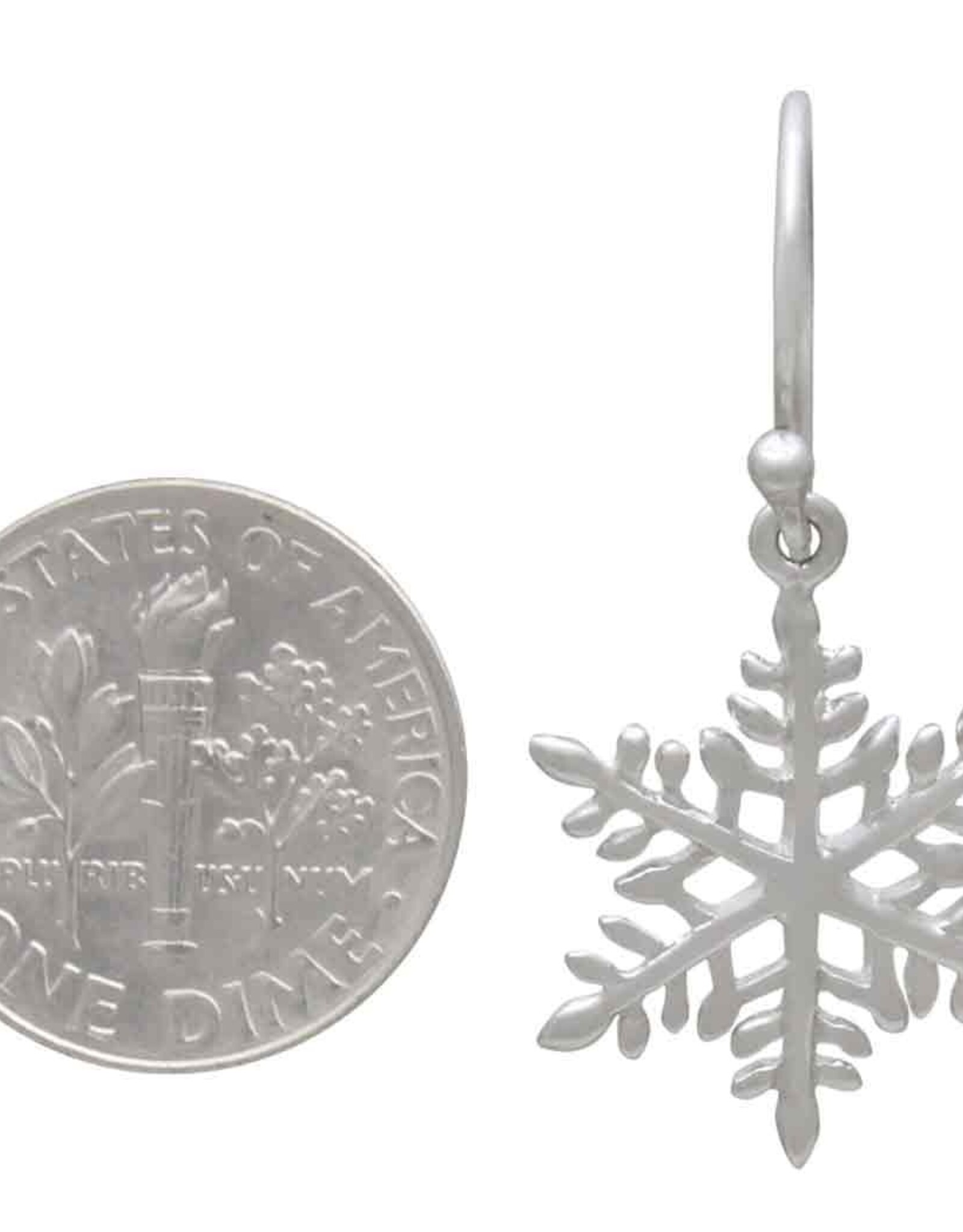 -Sterling Silver Snowflake Dangle Earrings