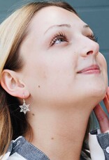 -Sterling Silver Snowflake Dangle Earrings