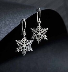 -Sterling Silver Snowflake Dangle Earrings