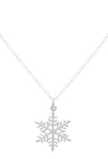 -Sterling Silver Snowflake Necklace