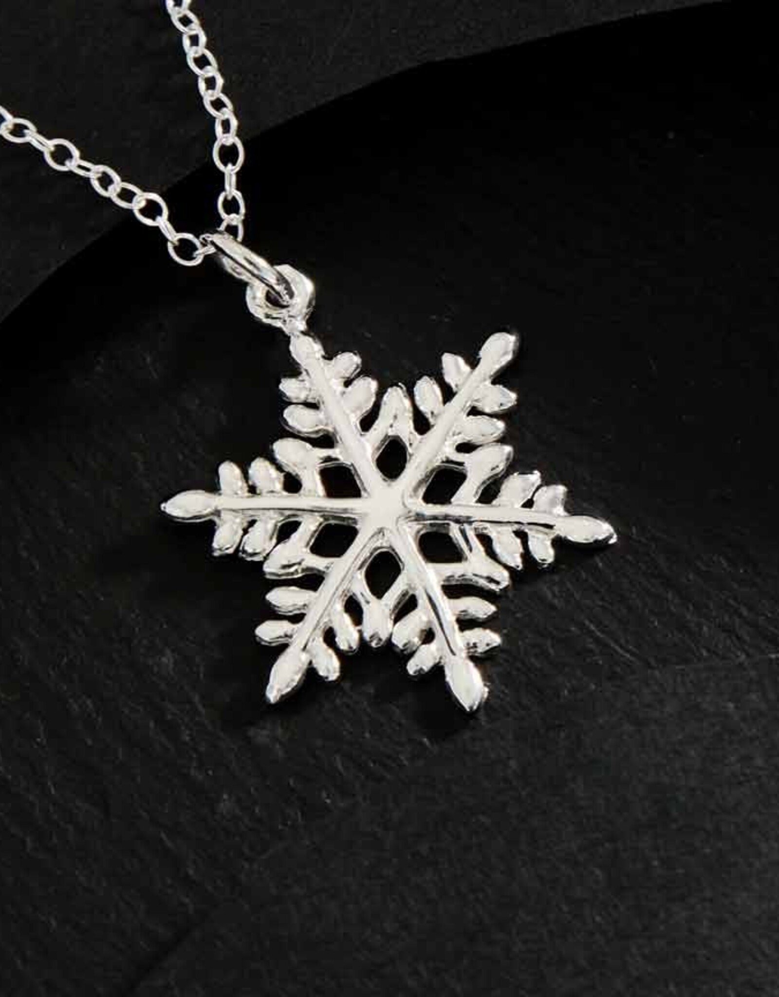 -Sterling Silver Snowflake Necklace