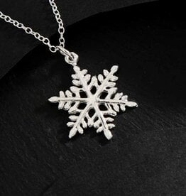 -Sterling Silver Snowflake Necklace