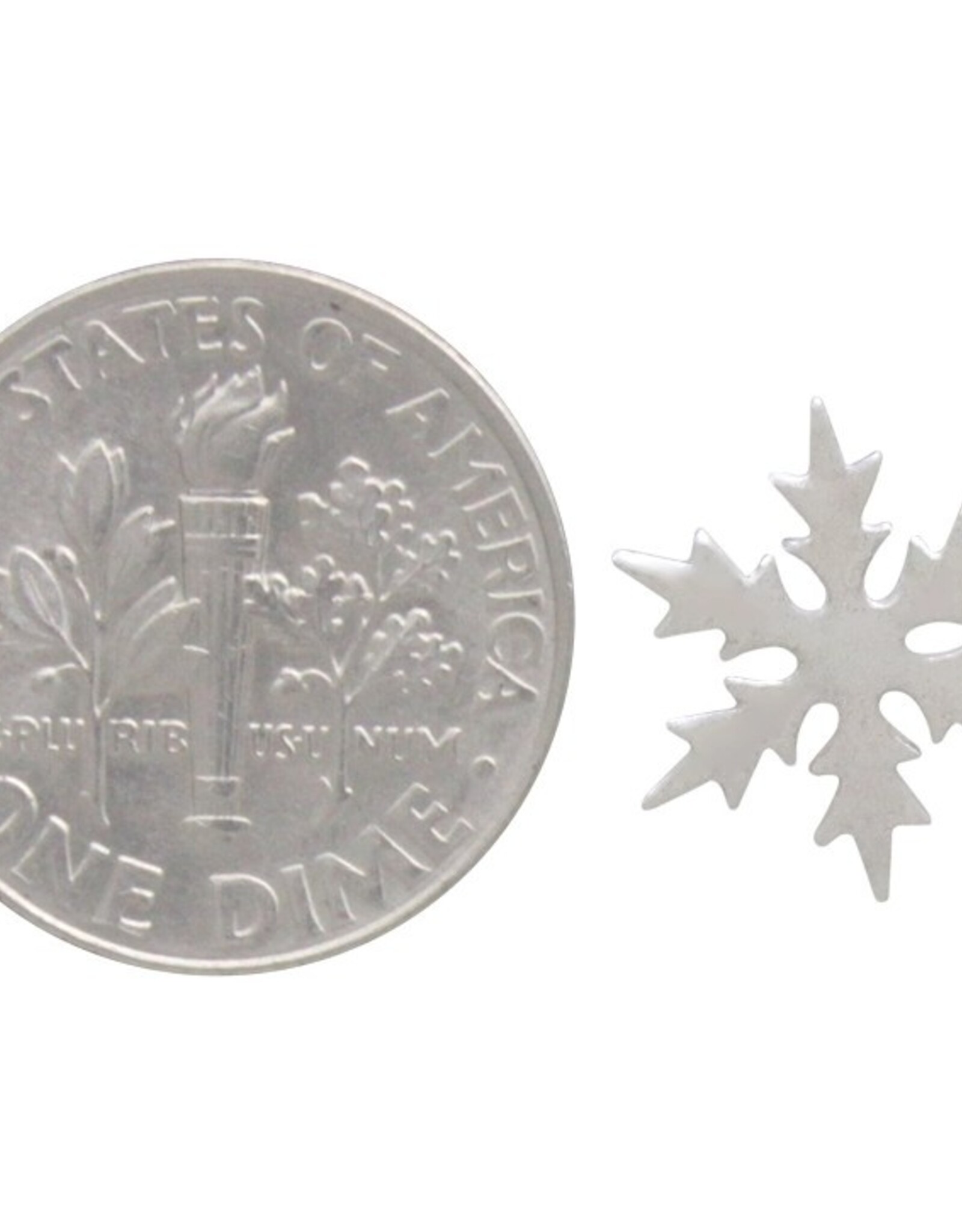 -Sterling Silver Snowflake Post Earrings 11mm