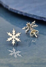 -Sterling Silver Snowflake Post Earrings 11mm
