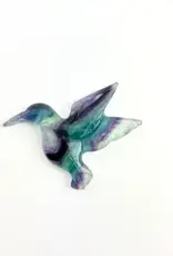 Carved Crystal Hummingbird | 65mm| Fluorite