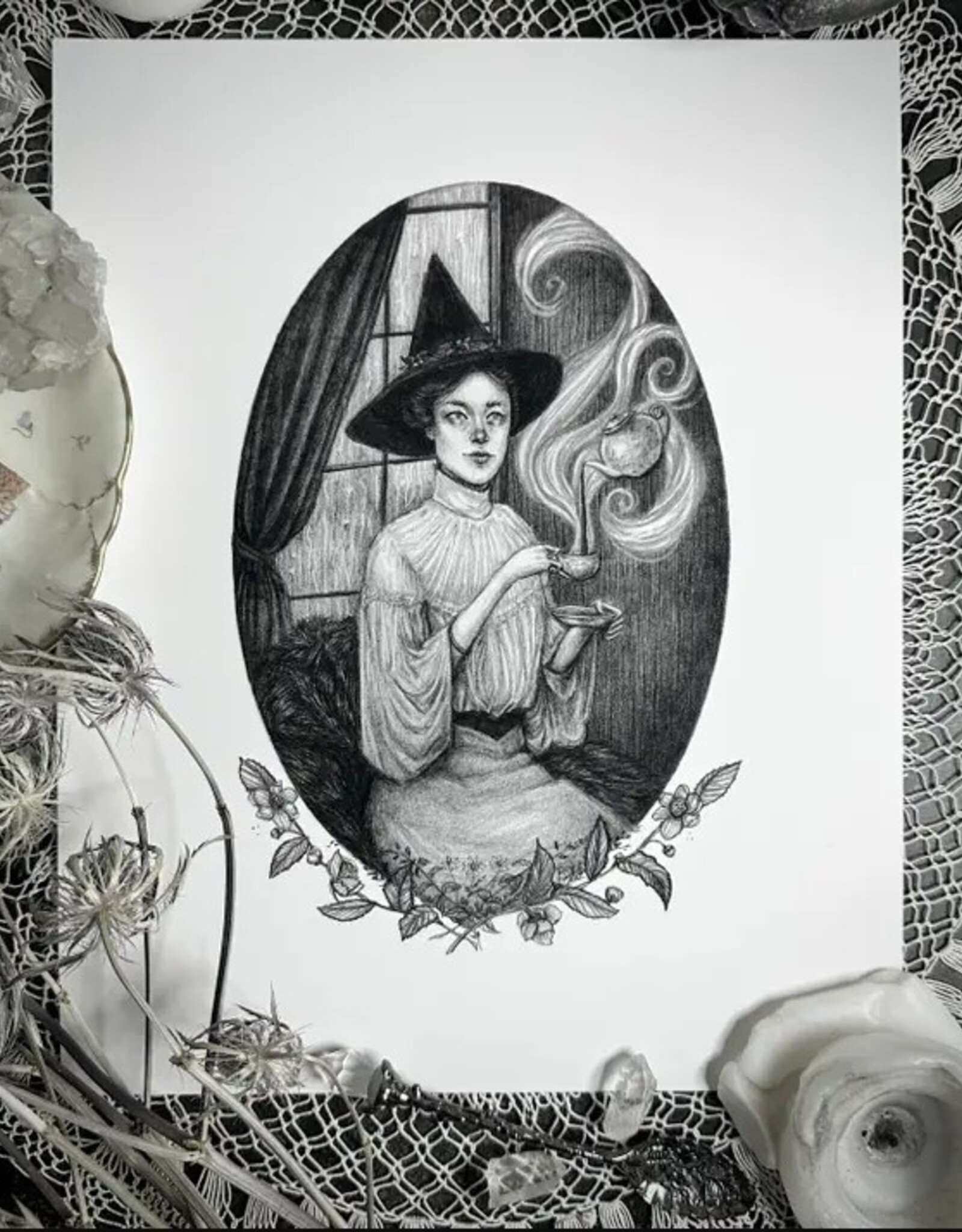 -Tea Witch Fine Art Print - Tea Magic & Witchcraft 5x7