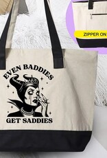 -Even Baddies Get Saddies - Funny Pop Culture Canvas Tote Bag