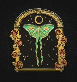 -Luna Moth and Moon Enamel Pin