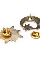 -Sun & Moon Collar Pin Set