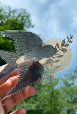-3.5" X 3.3" Tree Swallow Semi-Transparent Sticker