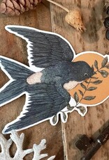 -3.5" X 3.3" Tree Swallow Semi-Transparent Sticker