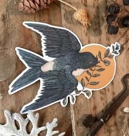 -3.5" X 3.3" Tree Swallow Semi-Transparent Sticker