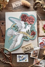 -4.25” X 5.5” For My Love (Dove and Roses) Greeting Card